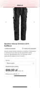 SPODNIE ROBOCZE SNICKERS 6216 roz-46 granat ze streczem 76-80 pas