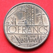 10  Franków  1984  r  -  Francja   Konstrukcje i Geografia  Stan !!!