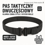 Pas taktyczny z MOLLE i klamrą Cobra – dwuczęściowy – do strzelectwa / ASG 