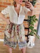 Zara bluzka koszula letnia bufki guziki retro vintage r S