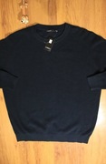 Sweter Livergy r. XXL ciemny granat okrągły dekolt bawełna nowy z metką 