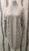 Nowy Sweter damski rozpinany Kardigan gruby Warkocze beżowy r.M