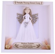 Pamiątka Pierwszej Komunii Świętej Ramka 3D Anioł Stróż Rękodzieło Prezent
