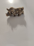 Figurka z metalu mosiądz Nosorożec długość 4 cm 