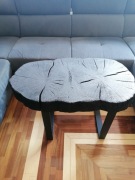 Opalany, szczotkowany, stolik kawowy, plaster dębu