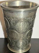 Stary kubek cynowy monety 1<