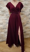Bordowa sukienka maxi xs/s