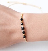 Bransoletka ochronna Turmalin Hematyt Cytryn na sznurku regulowana