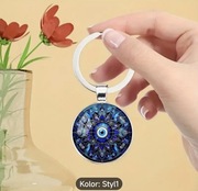 Ochronny Mały brelok do kluczy szklany z okiem proroka.