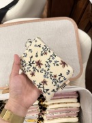 Mały Portfel (Handmade) - Brown and Blue Floral Pattern