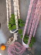 Kwietnik wiszący # 6, h 160;120 wewn/zewn. Makrama