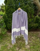 Ręcznik hammam plażowy beach towel fioletowy purple violet bawełna cotton