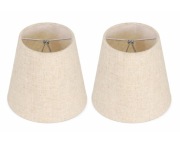 2 sztuki Klosz lniany do lampy 14x13 cm na klips E14 beżowy