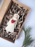 anioł serce makrama  prezent pudełko święta boho