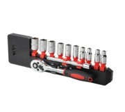 Zestaw kluczy nasadowych grzechotka 1/4'' 12el