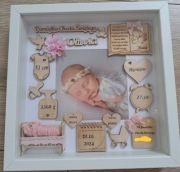 Makrama Ramka Pamiątka Chrzest Święty Prezent Metryczka Boho 