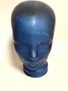 Głowa szklana w kolorze kobaltu