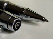 Cerruti 1881 rollerball / pióro kulkowe czarno-chromowane, piszący wkład