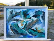 ,,Atol" Obraz strukturalny akrylowy ręcznie malowany 30 x 40 cm