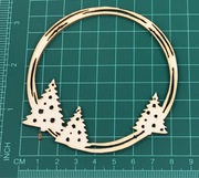 Scrapek ornament z choinkami