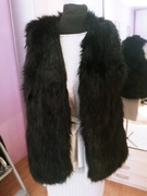 Kamizelka damska czarna dlugi wlos sztuczne futro