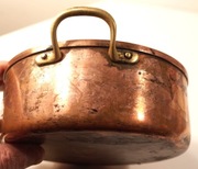 Antyk. Unikat. Miedziany Garnek Z Sygnaturą Fabryki Knorr wys. 6,5 ø 17