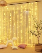 KURTYNA/GIRLANDA LED Z PILOTEM OŚWIETLENIE