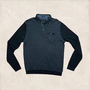 Ted Baker London czarno szary sweterek elastyczny L cotton