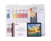 farby akrylowe w zestawie, komplet farby w pudełku, zestaw artystyczny