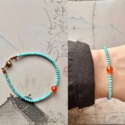 Bransoletka z turkusem i karneolem
