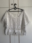 Bluzka ażurowa szydełkowa narzutka na kostium pareo Design Paris M/38