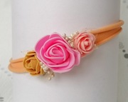 Opaska na wesele roczek urodziny piankowe różyczki róże piankowe