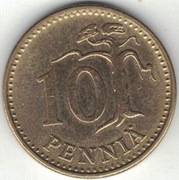 Finlandia 10 pennia 1963 - 20 mm - nr 1