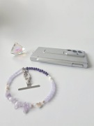 Biżuteryjna smycz do telefonu Agat, Lawa, Kwarc. Mattè Prism, handmade