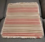 poduszka ozdobna, ecru w paski ,  z frędzlami