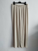 Nowe spodnie plisowane j. beż proste R - M Made in Italy