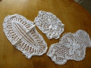 Zestaw 3 serwetek handmade ręcznie robione na szydełku 27cm  35 cm 49 cm