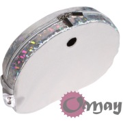 Organizer Obag MOON LIGHT siwy – eko skóra HOLO 2 kieszenie OMAY Handmade