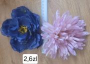 Kwiaty sztuczne duże dekoracyjne granatowy i różowy do stroików dekoracji