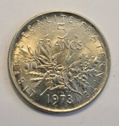 621. Moneta Francja 5 franków 1973 rok  