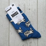 Niebieskie skarpety Happy Socks Cloud Dog 36-40 crew socks uniseks P003194