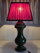 Zielona lampa vintage z Niemiec, styl hotelowy, emalia, plisowany abażur