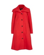 Czerwony Płaszcz rozmiar 48 rozkloszowany, większy kołnierz 