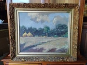 Obraz olejny na desce w rzeźbionej ramie 77x67cm