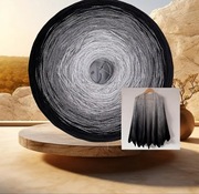 Przędza 300g ombre czarno-szara