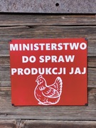 Tabliczka MINISTERSTWO DO SPRAW PRODUKCJI JAJ