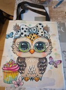 Urocza Torba Tote z Motywem Sowy -  
