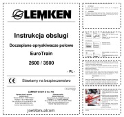 Lemken EuroTrain 2600 3500 Field Spraye Instrukcja obsługi i konserwacji PL
