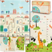 EDUKACYJNA Mata Piankowa Dwustronna Składana Bezpieczna XXL 180x120x1cm