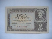 POLSKA Banknot 2 zł 1936 r. JADWIGA  seria CX
